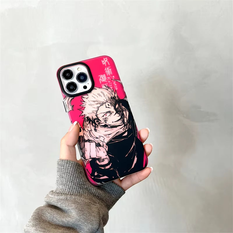 Cute Anime Jujutsu Kaisen Satoru Gojo Graffiti Laser Phone Case for Iphone 15 14 13 12 11 Pro Max IMD Shockproof Silicone Coque