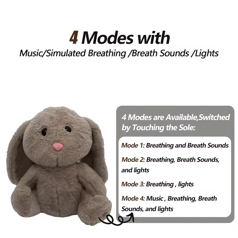 4 Modes Baby Breathing Bunny Soothing Plush Sensory Toy with Relieve Anxiety Koala Comforter Breathes for Baby Conciliate Gift