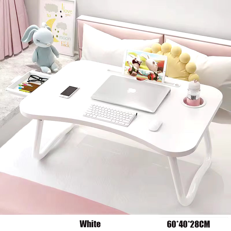 New Folding Laptop Desk for Bed & Sofa Laptop Portable Lap Desk Bed Tray Table Desk for Study and Reading Bed Top Tray Table