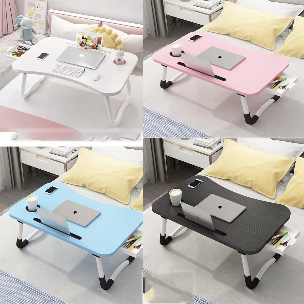 New Folding Laptop Desk for Bed & Sofa Laptop Portable Lap Desk Bed Tray Table Desk for Study and Reading Bed Top Tray Table