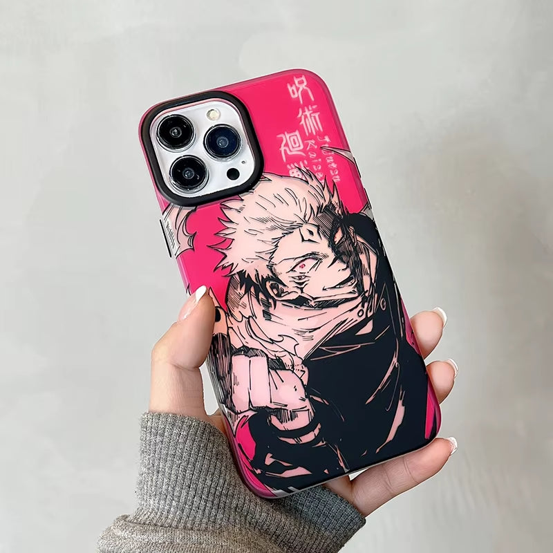 Cute Anime Jujutsu Kaisen Satoru Gojo Graffiti Laser Phone Case for Iphone 15 14 13 12 11 Pro Max IMD Shockproof Silicone Coque