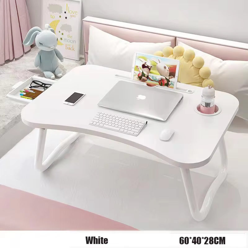 New Folding Laptop Desk for Bed & Sofa Laptop Portable Lap Desk Bed Tray Table Desk for Study and Reading Bed Top Tray Table