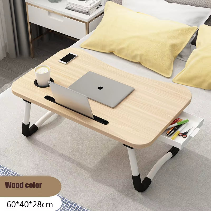 New Folding Laptop Desk for Bed & Sofa Laptop Portable Lap Desk Bed Tray Table Desk for Study and Reading Bed Top Tray Table