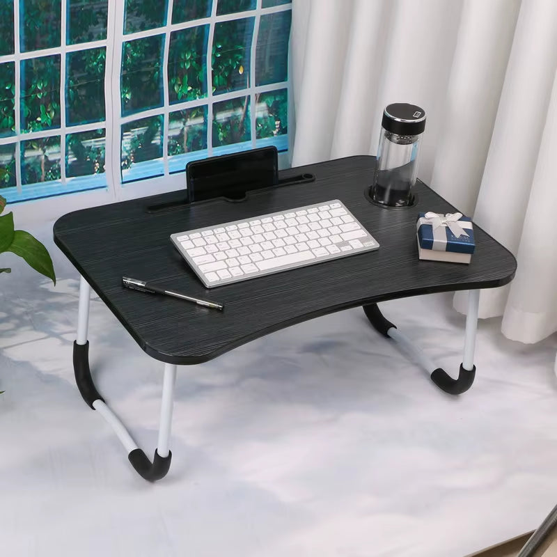 New Folding Laptop Desk for Bed & Sofa Laptop Portable Lap Desk Bed Tray Table Desk for Study and Reading Bed Top Tray Table