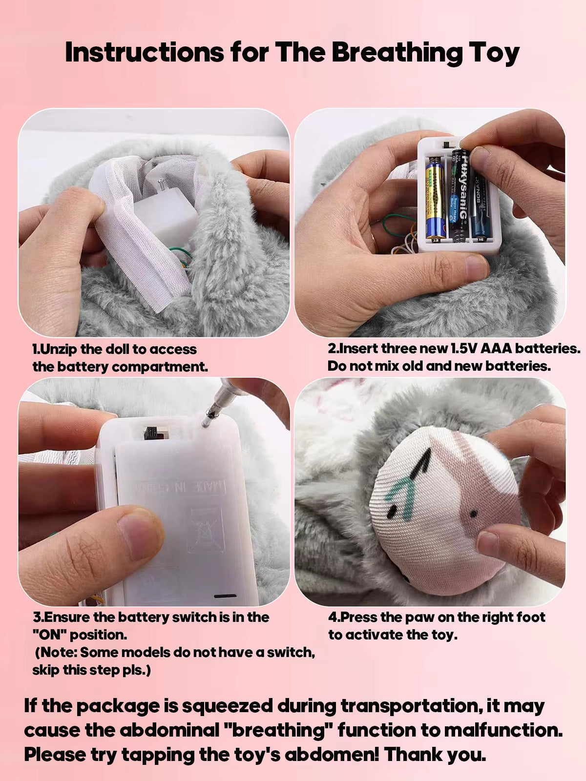 4 Modes Baby Breathing Bunny Soothing Plush Sensory Toy with Relieve Anxiety Koala Comforter Breathes for Baby Conciliate Gift