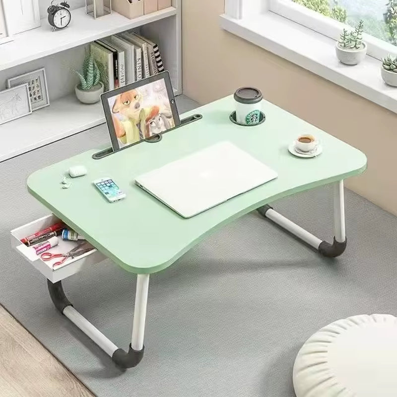 New Folding Laptop Desk for Bed & Sofa Laptop Portable Lap Desk Bed Tray Table Desk for Study and Reading Bed Top Tray Table